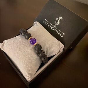 New Lava Stone Mood Charm Bracelet | Unisex | Healing Energy Beads | Gift Boxed
